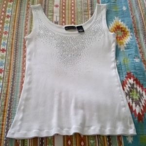 Bay Studio white sleeveless studded